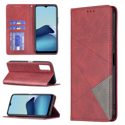 Rhombus Texture Horizontal Flip Magnetic Leather Case with Holder & Card Slots, For vivo Y20, For vivo Y51 2020 / Y51a / Y51s