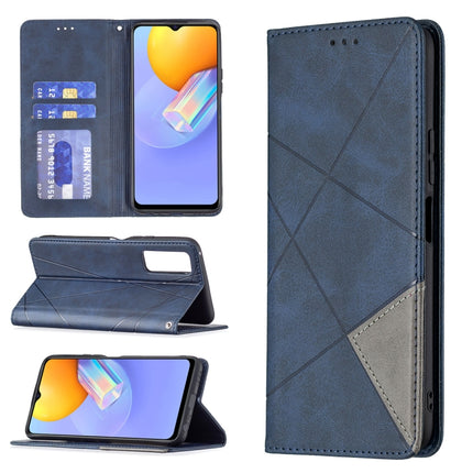 Rhombus Texture Horizontal Flip Magnetic Leather Case with Holder & Card Slots, For vivo Y20, For vivo Y51 2020 / Y51a / Y51s