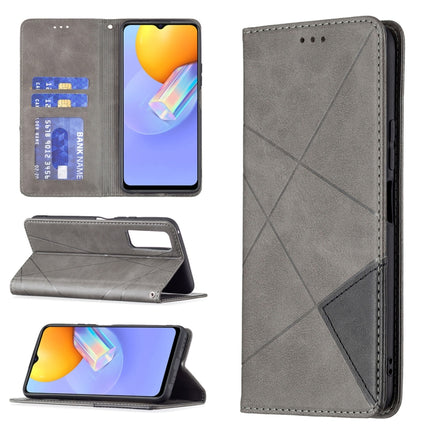 Rhombus Texture Horizontal Flip Magnetic Leather Case with Holder & Card Slots, For vivo Y20, For vivo Y51 2020 / Y51a / Y51s