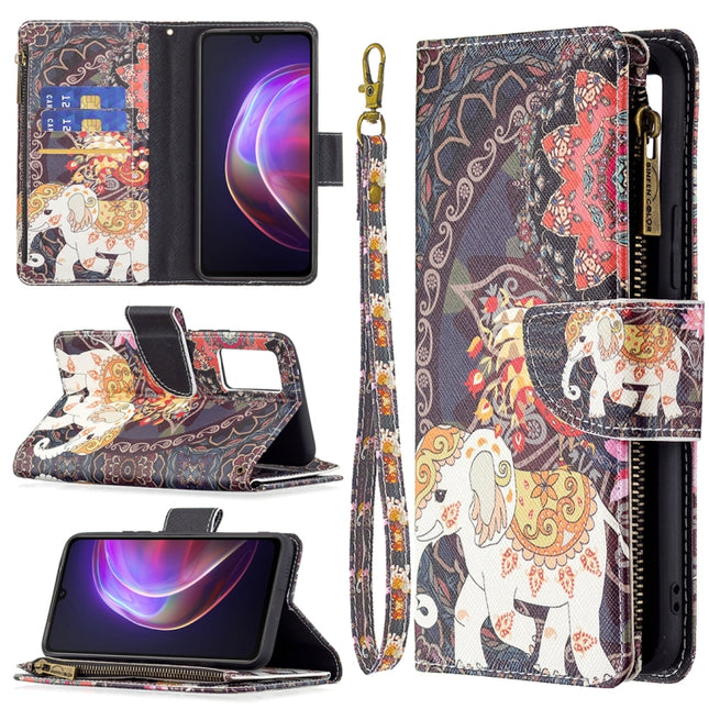 Colored Drawing Pattern Zipper Horizontal Flip Leather Case with Holder & Card Slots & Wallet, For vivo V21, For vivo Y11/Y15/Y12/Y17