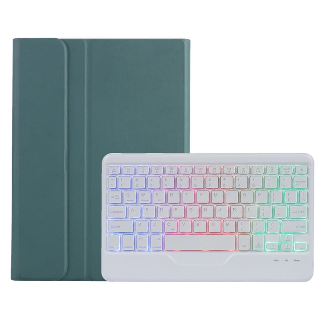 AN05BS Ultra-thin Tri-color Backlight Detachable Lambskin Texture TPU Bluetooth Keyboard Leather Case with Holder For Xiaomi Pad 5 / 5 Pro