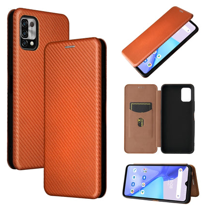 Carbon Fiber Texture Magnetic Horizontal Flip TPU + PC + PU Leather Case with Card Slot, For UMIDIGI Power 5