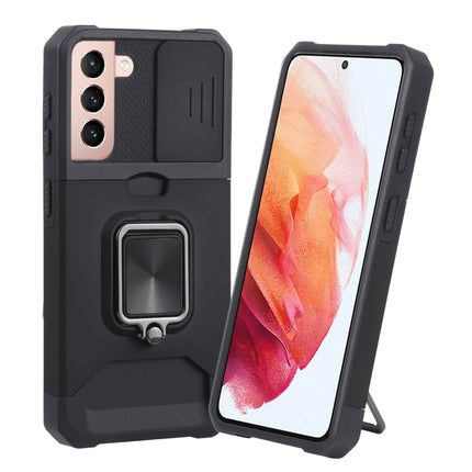 Sliding Camera Cover Design PC + TPU Shockproof Case with Ring Holder & Card Slot, For Samsung Galaxy S21 5G, For Samsung Galaxy S21+ 5G, For Samsung Galaxy Note20
