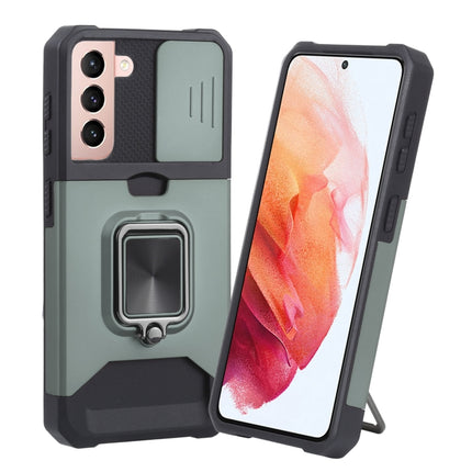 Sliding Camera Cover Design PC + TPU Shockproof Case with Ring Holder & Card Slot, For Samsung Galaxy S21 5G, For Samsung Galaxy S21+ 5G, For Samsung Galaxy Note20