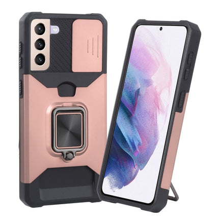 Sliding Camera Cover Design PC + TPU Shockproof Case with Ring Holder & Card Slot, For Samsung Galaxy S21 5G, For Samsung Galaxy S21+ 5G, For Samsung Galaxy Note20