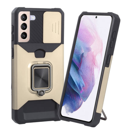 Sliding Camera Cover Design PC + TPU Shockproof Case with Ring Holder & Card Slot, For Samsung Galaxy S21 5G, For Samsung Galaxy S21+ 5G, For Samsung Galaxy Note20