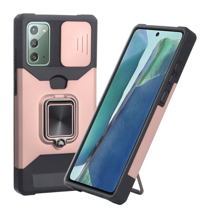 Sliding Camera Cover Design PC + TPU Shockproof Case with Ring Holder & Card Slot, For Samsung Galaxy S21 5G, For Samsung Galaxy S21+ 5G, For Samsung Galaxy Note20