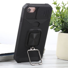 Funda deslizante para cámara, diseño de PC + TPU, a prueba de golpes, con soporte para anillo y ranura para tarjeta, para iPhone SE 2022 / SE 2020 / 8 / 7 / 6s / 6, para iPhone 8 Plus / 7 Plus / 6s Plus / 6 Plus