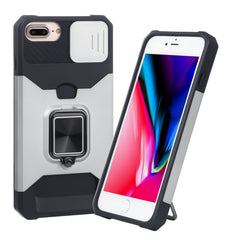 Funda deslizante para cámara, diseño de PC + TPU, a prueba de golpes, con soporte para anillo y ranura para tarjeta, para iPhone SE 2022 / SE 2020 / 8 / 7 / 6s / 6, para iPhone 8 Plus / 7 Plus / 6s Plus / 6 Plus