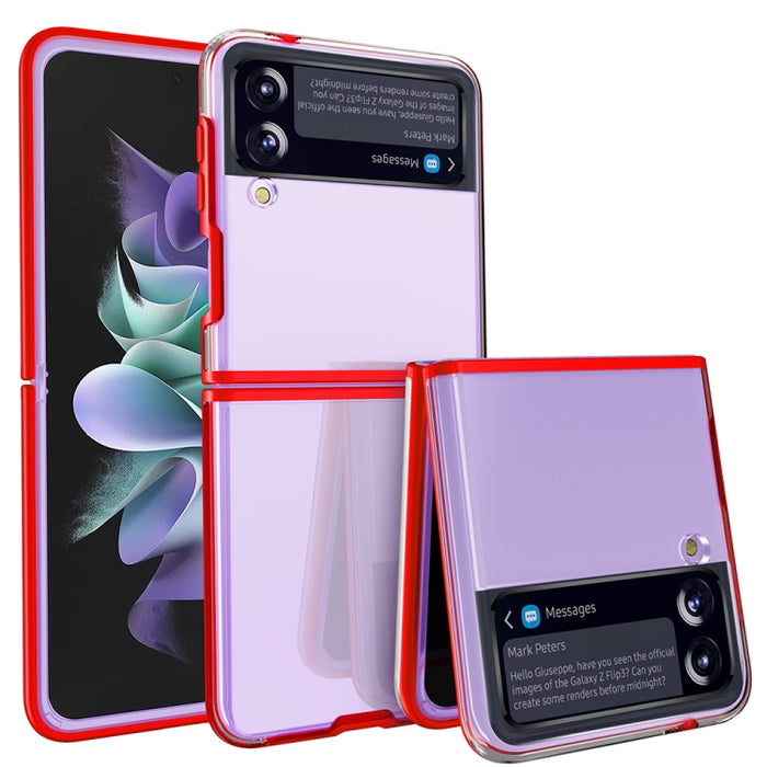 Simple All-inclusive Clear Crystal PC +TPU Shockproof Case, For Samsung Galaxy Z Flip3 5G