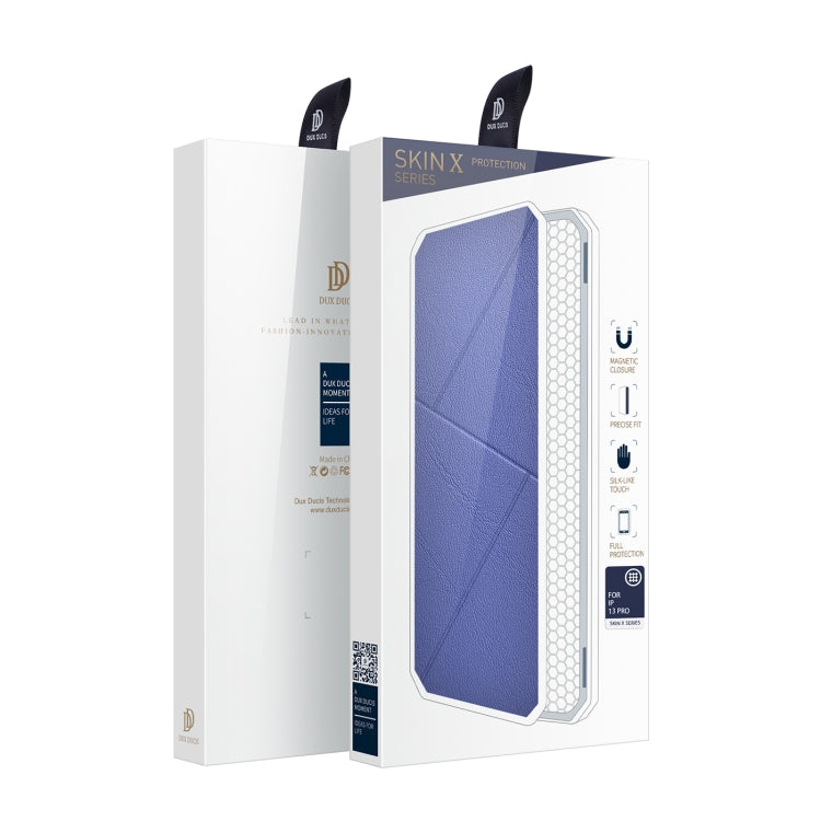 DUX DUCIS New Skin X Series PU + TPU Horizontal Flip Lederhülle mit Halter und Kartenfächern, für iPhone 13 mini, für iPhone 13, für iPhone 13 Pro, für iPhone 13 Pro Max