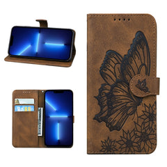 Retro Skin Feel Butterflies Embossing Horizontal Flip Leather Case with Holder & Card Slots & Wallet, For iPhone 13 mini, For iPhone 13, For iPhone 13 Pro, For iPhone 13 Pro Max