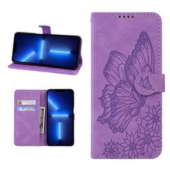 Retro Skin Feel Butterflies Embossing Horizontal Flip Leather Case with Holder & Card Slots & Wallet, For iPhone 13 mini, For iPhone 13, For iPhone 13 Pro, For iPhone 13 Pro Max