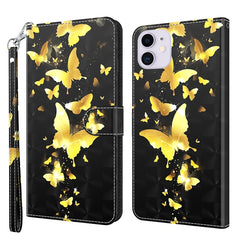 3D Painting Pattern Horizontal Flip TPU + PU Leather Case with Holder & Card Slots & Wallet, For iPhone 13 mini, For iPhone 13, For iPhone 13 Pro