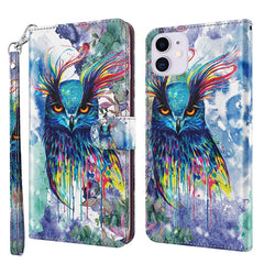 3D Painting Pattern Horizontal Flip TPU + PU Leather Case with Holder & Card Slots & Wallet, For iPhone 13 mini, For iPhone 13, For iPhone 13 Pro