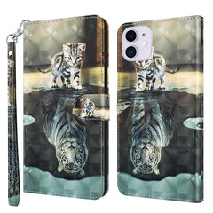 3D Painting Pattern Horizontal Flip TPU + PU Leather Case with Holder & Card Slots & Wallet, For iPhone 13 mini, For iPhone 13, For iPhone 13 Pro