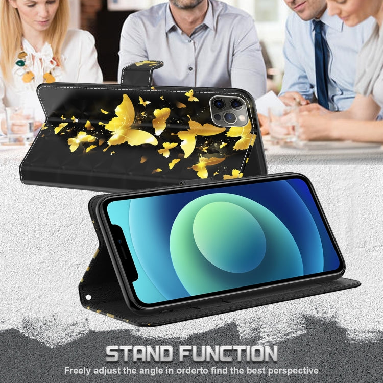 Horizontale Flip-Hülle aus TPU + PU-Leder mit 3D-Malmuster und Halter, Kartenfächern und Geldbörse, für iPhone 13 Pro Max