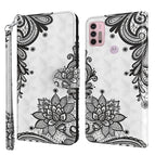 For Motorola Moto G30/G10/G20 / Diagonal Black Flower