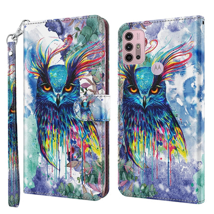 3D Painting Pattern Horizontal Flip TPU + PU Leather Case with Holder & Card Slots & Wallet, For Motorola Moto G30/G10/G20, For Motorola Moto G50