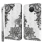 For Nokia G20 / G10 / 6.3 / Diagonal Black Flower