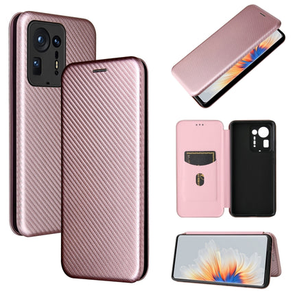 Carbon Fiber Texture Magnetic Horizontal Flip TPU + PC + PU Leather Case with Card Slot, For Xiaomi Mix 4