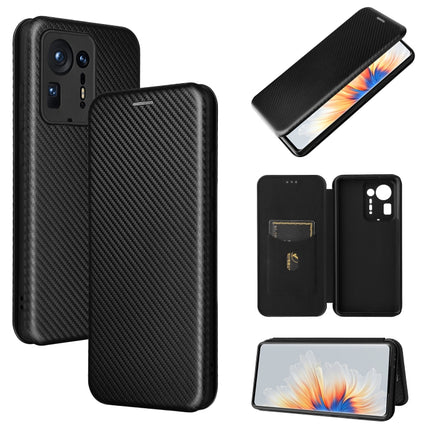 Carbon Fiber Texture Magnetic Horizontal Flip TPU + PC + PU Leather Case with Card Slot, For Xiaomi Mix 4