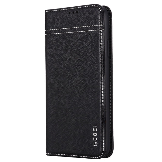 GEBEI Top-grain Leather Horizontal Flip Protective Case with Holder & Card Slots, For iPhone 11, For iPhone 11 Pro, For iPhone 11 Pro Max, For iPhone XS / X, For iPhone XR, For iPhone XS Max