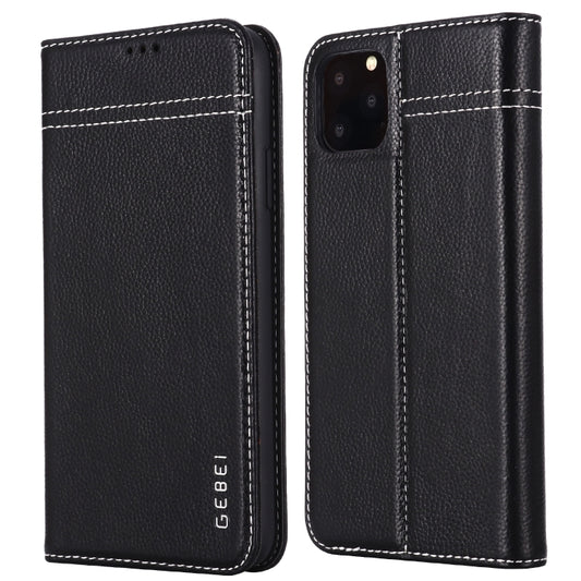 GEBEI Horizontal Flip Schutzhülle aus vollnarbigem Leder mit Halterung und Kartenfächern, für iPhone 11, für iPhone 11 Pro, für iPhone 11 Pro Max, für iPhone XS / X, für iPhone XR, für iPhone XS Max