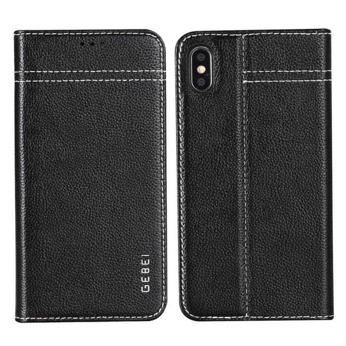 GEBEI Horizontale Klappschutzhülle aus vollnarbigem Leder mit Halterung und Kartenfächern, für Galaxy Note 10, für Galaxy Note 10+