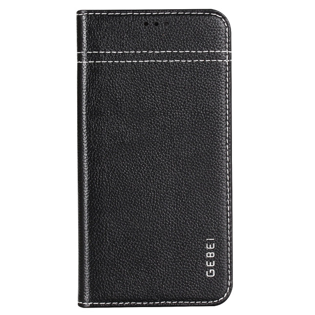 GEBEI Top-grain Leather Horizontal Flip Protective Case with Holder & Card Slots, For iPhone XS Max