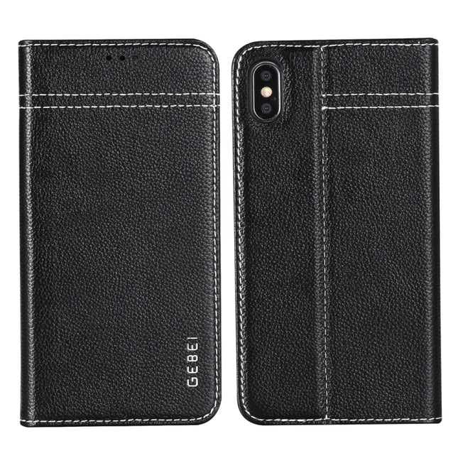 GEBEI Top-grain Leather Horizontal Flip Protective Case with Holder & Card Slots, For iPhone XS Max, For Galaxy Note 10, For Galaxy Note 10+