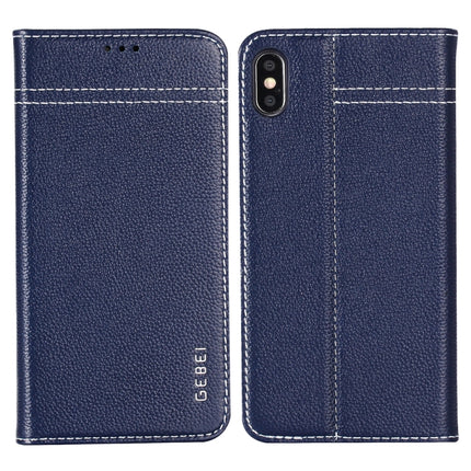 GEBEI Top-grain Leather Horizontal Flip Protective Case with Holder & Card Slots, For iPhone XS Max
