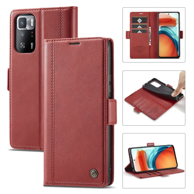LC.IMEEKE Magnetic Buckle PU + TPU Horizontal Flip Leather Case with Holder & Card Slots & Wallet, For Xiaomi Redmi Note 10 Pro/Note 10 Pro Max