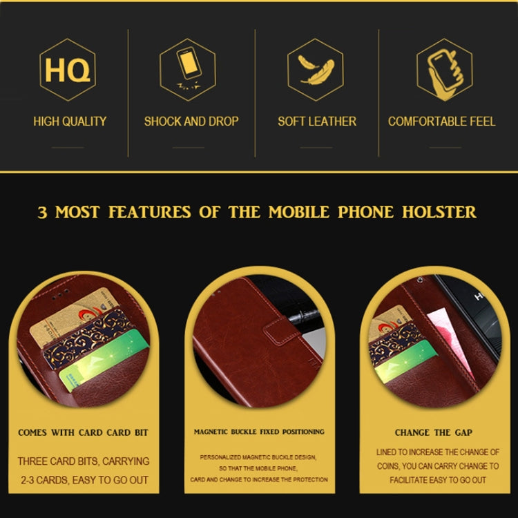 idewei Crazy Horse Texture Horizontal Flip Leather Case with Holder & Card Slots & Wallet, For iPhone 13 mini, For iPhone 13, For iPhone 13 Pro