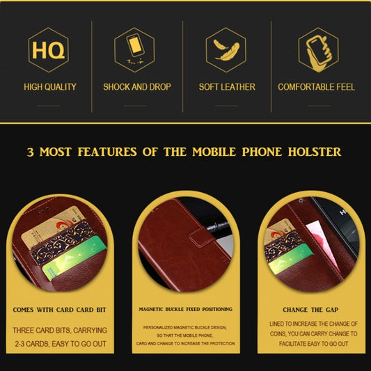 idewei Crazy Horse Texture Horizontal Flip Leather Case with Holder & Card Slots & Wallet, For iPhone 13 mini, For iPhone 13, For iPhone 13 Pro