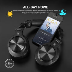 Head-mounted Wireless Bluetooth Stereo Headset, A70 Black, A70 Black Red
