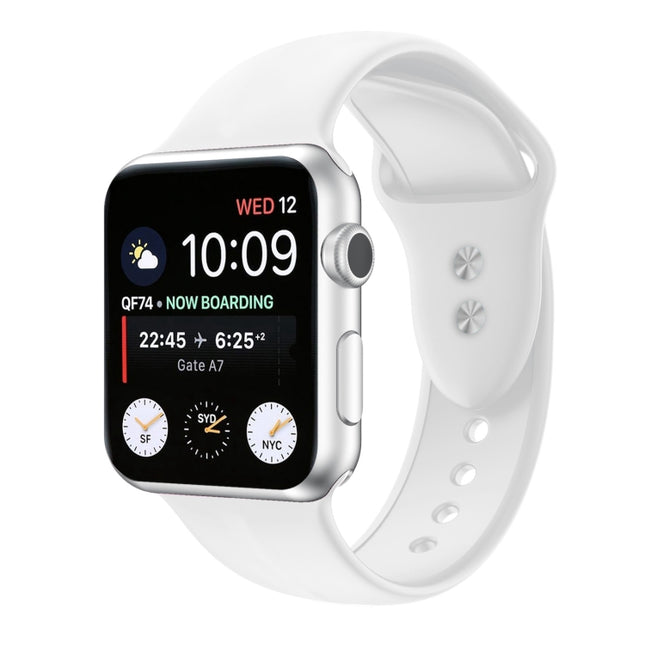 Double Nail Silicone Replacement Strap Watchband For Apple Watch Series, 7 41mm / 6 & SE & 5 & 4 40mm / 3 & 2 & 1 38mm