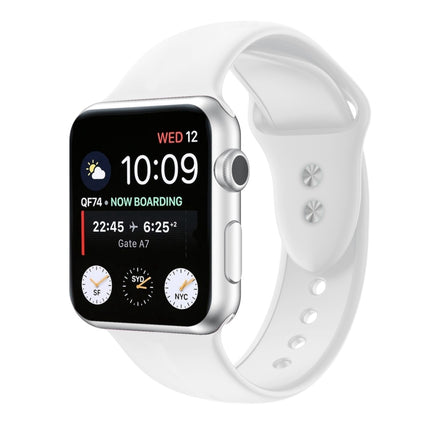 Double Nail Silicone Replacement Strap Watchband For Apple Watch Series, 7 45mm / 6 & SE & 5 & 4 44mm / 3 & 2 & 1 42mm