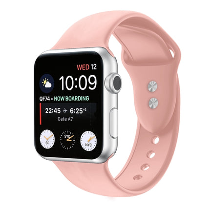 Double Nail Silicone Replacement Strap Watchband For Apple Watch Series, 7 45mm / 6 & SE & 5 & 4 44mm / 3 & 2 & 1 42mm