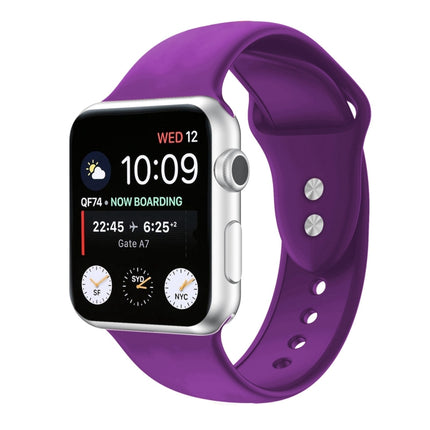 Double Nail Silicone Replacement Strap Watchband For Apple Watch Series, 7 45mm / 6 & SE & 5 & 4 44mm / 3 & 2 & 1 42mm