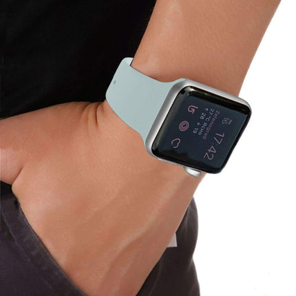 Double Nail Silicone Replacement Strap Watchband For Apple Watch Series, 7 45mm / 6 & SE & 5 & 4 44mm / 3 & 2 & 1 42mm