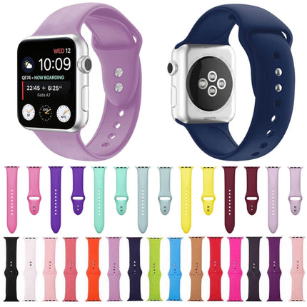 Double Nail Silicone Replacement Strap Watchband For Apple Watch Series, 7 45mm / 6 & SE & 5 & 4 44mm / 3 & 2 & 1 42mm