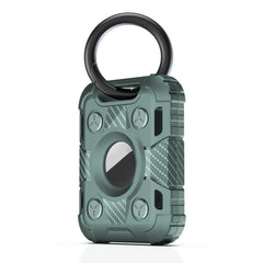 Tank Armor Anti-scratch Shockproof Carbon Fiber TPU Protective Cover Case with Keychain Ring Loop, For AirTag