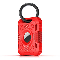 Tank Armor Anti-scratch Shockproof Carbon Fiber TPU Protective Cover Case with Keychain Ring Loop, For AirTag