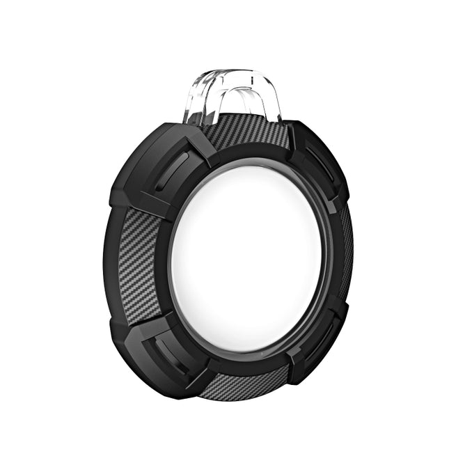 2 in 1 Robuste, kratzfeste, stoßfeste PC-Schutzhülle aus Kohlefaser mit Schlüsselanhänger-Hakenschlaufe, für AirTag