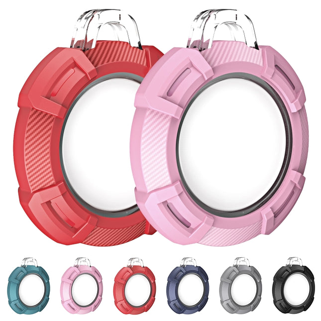 2 in 1 Robuste, kratzfeste, stoßfeste PC-Schutzhülle aus Kohlefaser mit Schlüsselanhänger-Hakenschlaufe, für AirTag