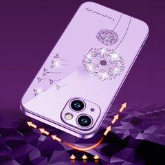 Electroplating Diamond Dandelion Pattern TPU Shockproof Protective Case, For iPhone 13 mini, For iPhone 13, For iPhone 13 Pro