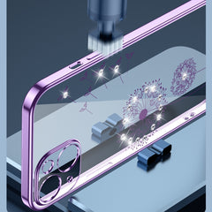 Electroplating Diamond Dandelion Pattern TPU Shockproof Protective Case, For iPhone 13 mini, For iPhone 13, For iPhone 13 Pro