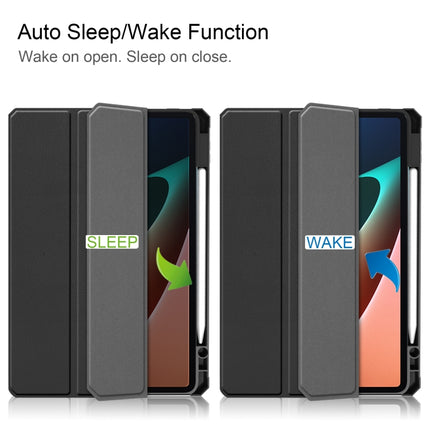 Custer Texture Horizontal Flip Leather Case with Three-folding Holder & Sleep / Wake-up Function, For Xiaomi Pad 5 / 5 Pro