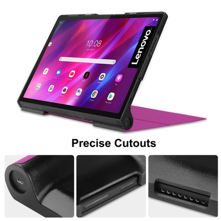 Custer Texture Horizontal Flip PU Leather Case with Holder & Sleep / Wake-up Function, For Lenovo Yoga Tab 11 / YT-J706X